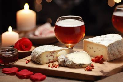 Immagini Stock - Tagliere Di Formaggi Di San Valentino Con Una Varietà Di  Biscotti E Caramelle.. Image 171518244