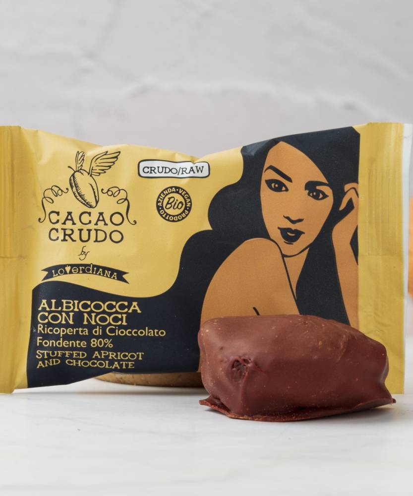 Foto Albicocca con noci ricoperta di Cioccolato fondente - Monoporzione BIO 